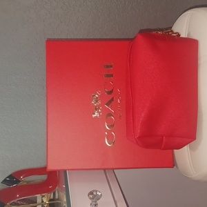Coach Box and red cosmetic pouch unbranded 👝